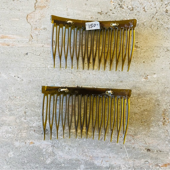 ♥️ Zuni ♥️ Jennifer Booqua Sterling Silver & Turquoise Hair Combs Set - Picture 4 of 8